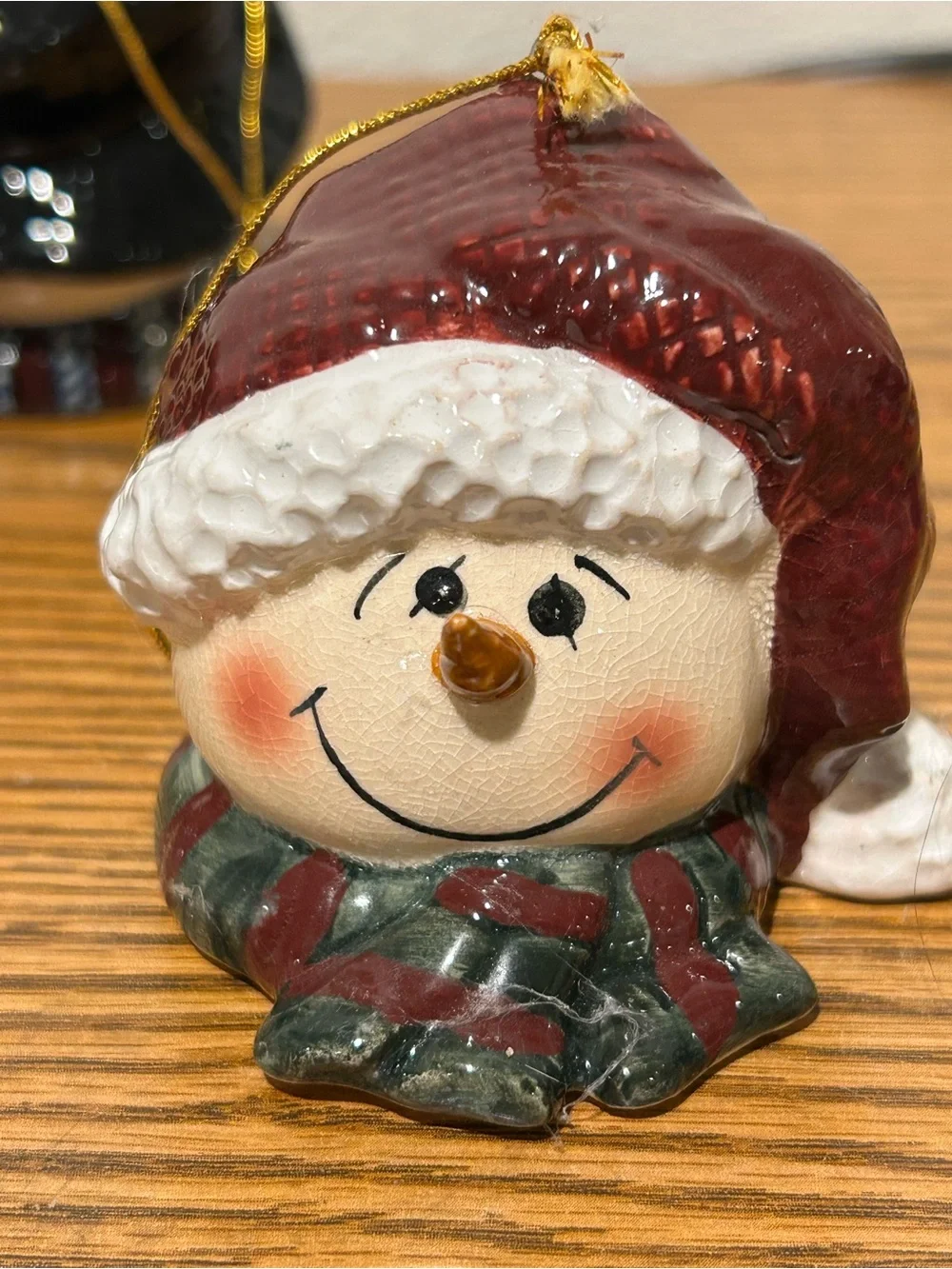 Holiday Snowman Ornament Set - Multicolor Ceramic Heads